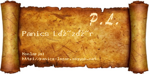 Panics Lázár névjegykártya